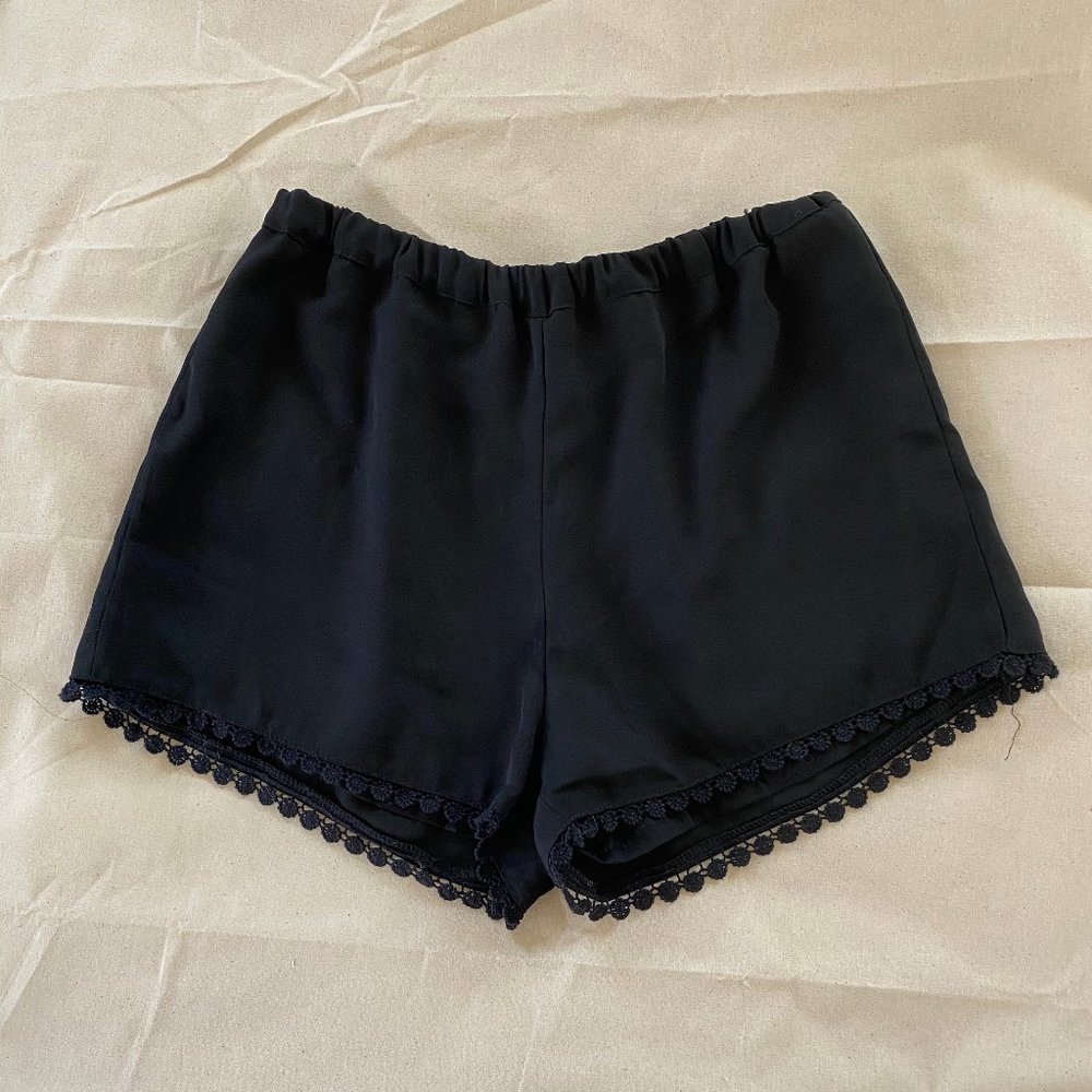 Brandy Melville Black shorts with lace hem